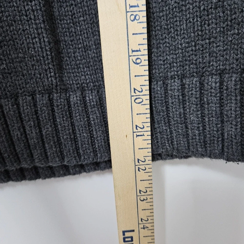 OshKosh B'gosh Sweater Kids 10/12 Gray Fair Isle Snowflake Shawl Collar Cotton